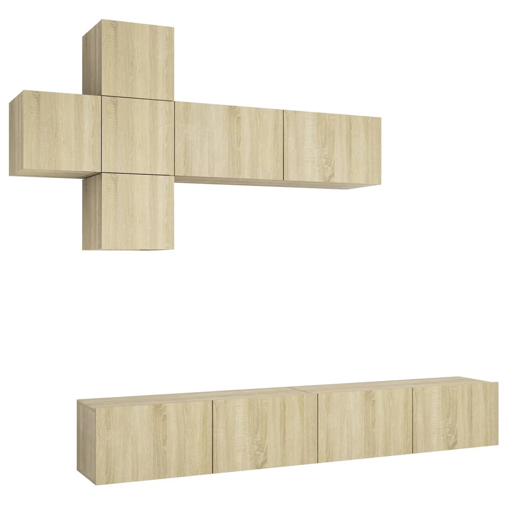 

vidaXL 7 Piece TV Cabinet Set Sonoma Oak Chipboard