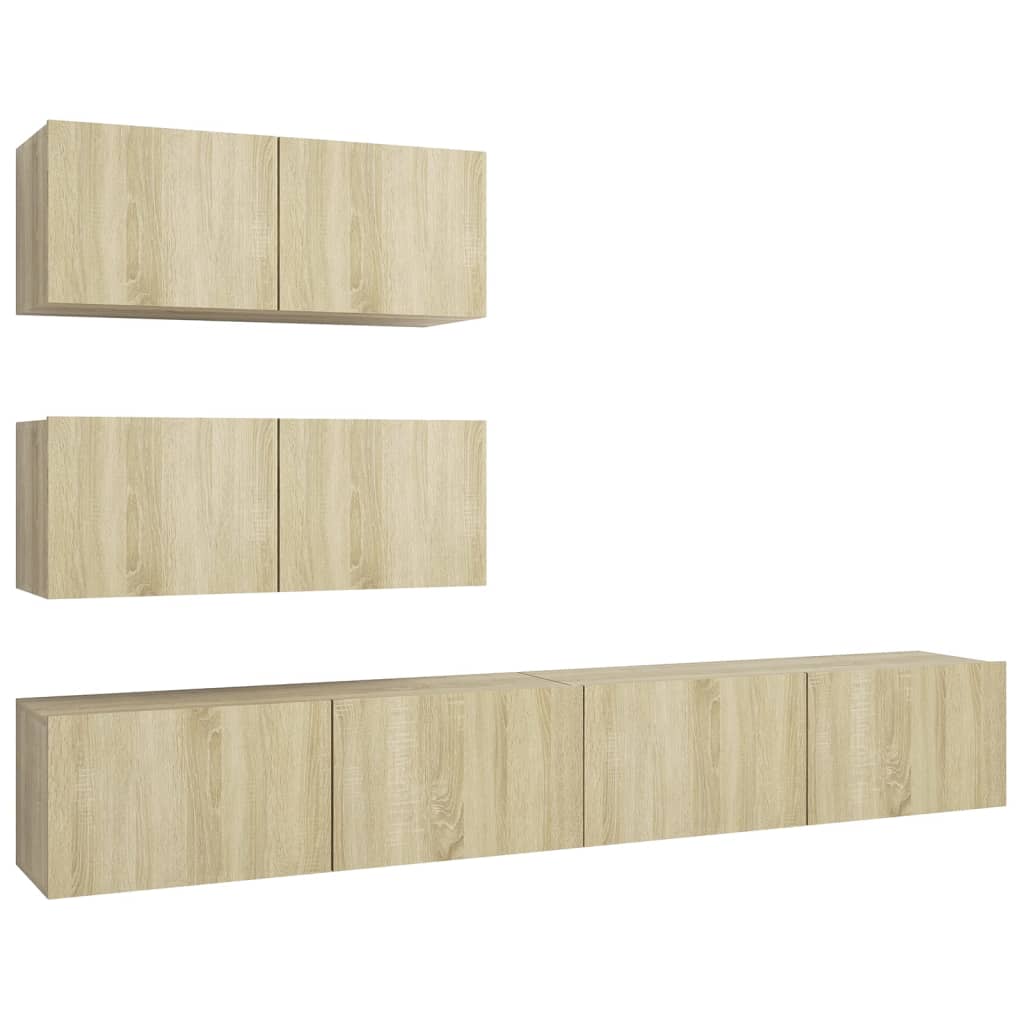 

vidaXL 4 Piece TV Cabinet Set Sonoma Oak Chipboard