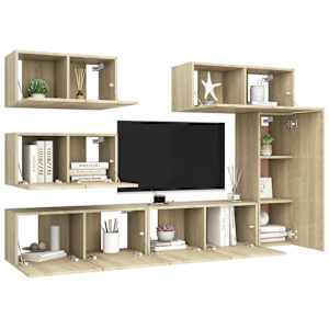 vidaXL 6-tlg. TV-Schrank-Set Sonoma-Eiche Holzwerkstoff