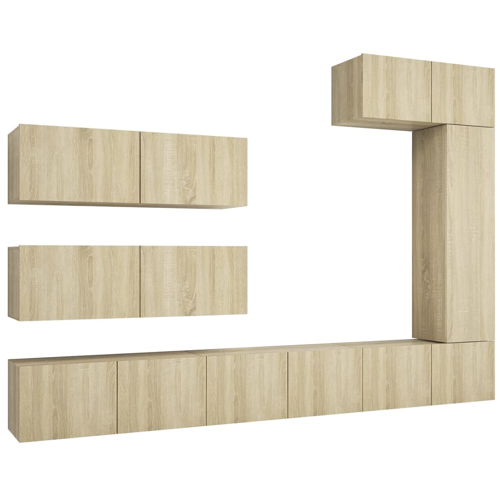 

vidaXL 7 Piece TV Cabinet Set Sonoma Oak Chipboard