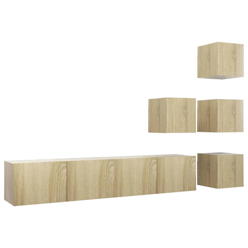 

vidaXL 6 Piece TV Cabinet Set Sonoma Oak Chipboard