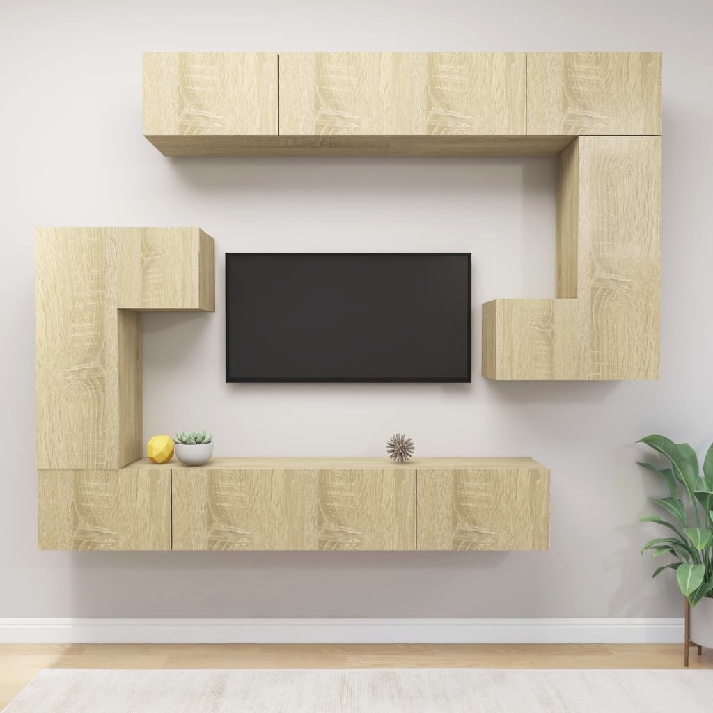 8-tlg. TV-Schrank-Set Sonoma-Eiche Holzwerkstoff kaufen