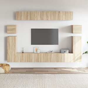 Komplet TV omaric 8-delni sonoma hrast konstruiran les