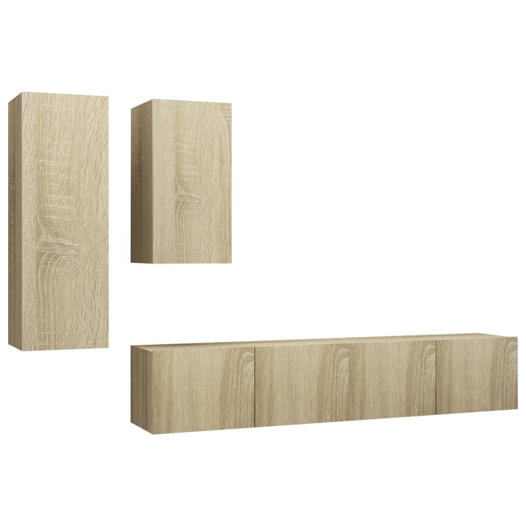 

vidaXL 4 Piece TV Cabinet Set Sonoma Oak Chipboard