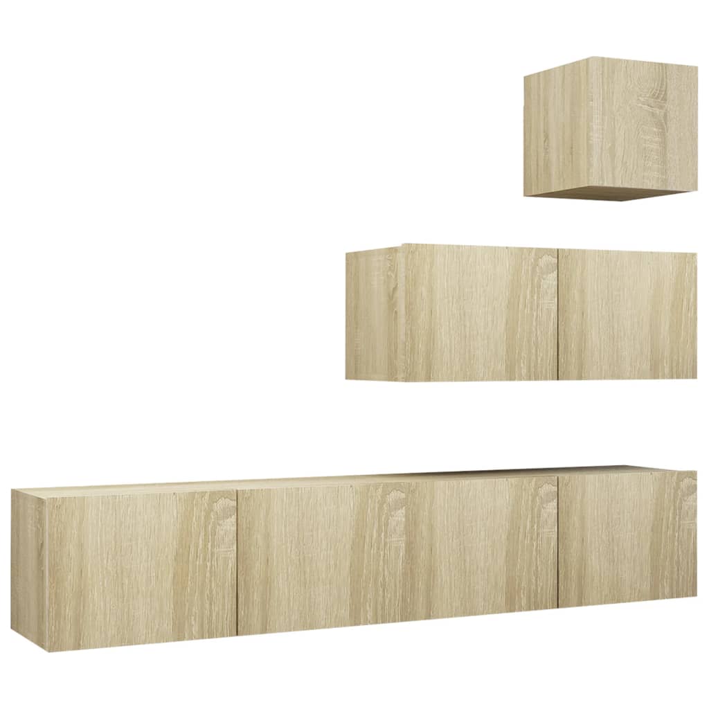 

vidaXL 4 Piece TV Cabinet Set Sonoma Oak Chipboard