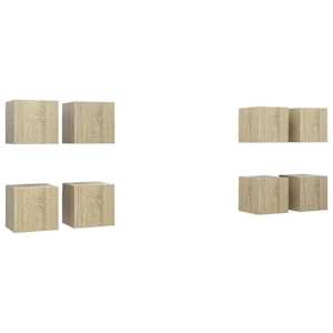 Nástěnné TV skříňky 8 ks dub sonoma 30,5 x 30 x 30 cm - obrázek 2