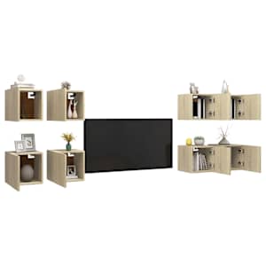 Nástěnné TV skříňky 8 ks dub sonoma 30,5 x 30 x 30 cm - obrázek 3