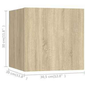 Nástěnné TV skříňky 8 ks dub sonoma 30,5 x 30 x 30 cm - obrázek 5