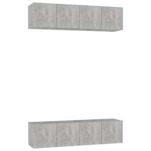 TV skříňky 4 ks betonově šedé 60 x 30 x 30 cm kompozitní dřevo - obrázek 2