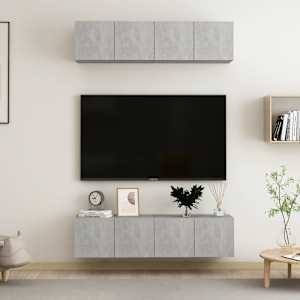 TV skříňky 4 ks betonově šedé 60 x 30 x 30 cm kompozitní dřevo - obrázek 1