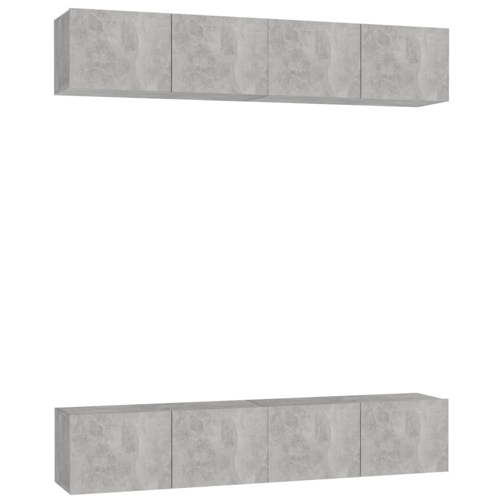 

vidaXL TV Cabinets 4 pcs Concrete Gray 31.5"x11.8"x11.8" Chipboard