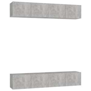 TV skříňky 4 ks betonově šedé 80 x 30 x 30 cm kompozitní dřevo - obrázek 2