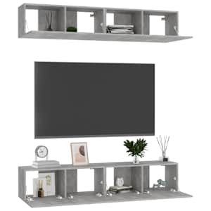 TV skříňky 4 ks betonově šedé 80 x 30 x 30 cm kompozitní dřevo - obrázek 3