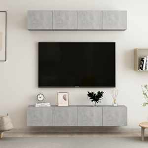 TV skříňky 4 ks betonově šedé 80 x 30 x 30 cm kompozitní dřevo - obrázek 1