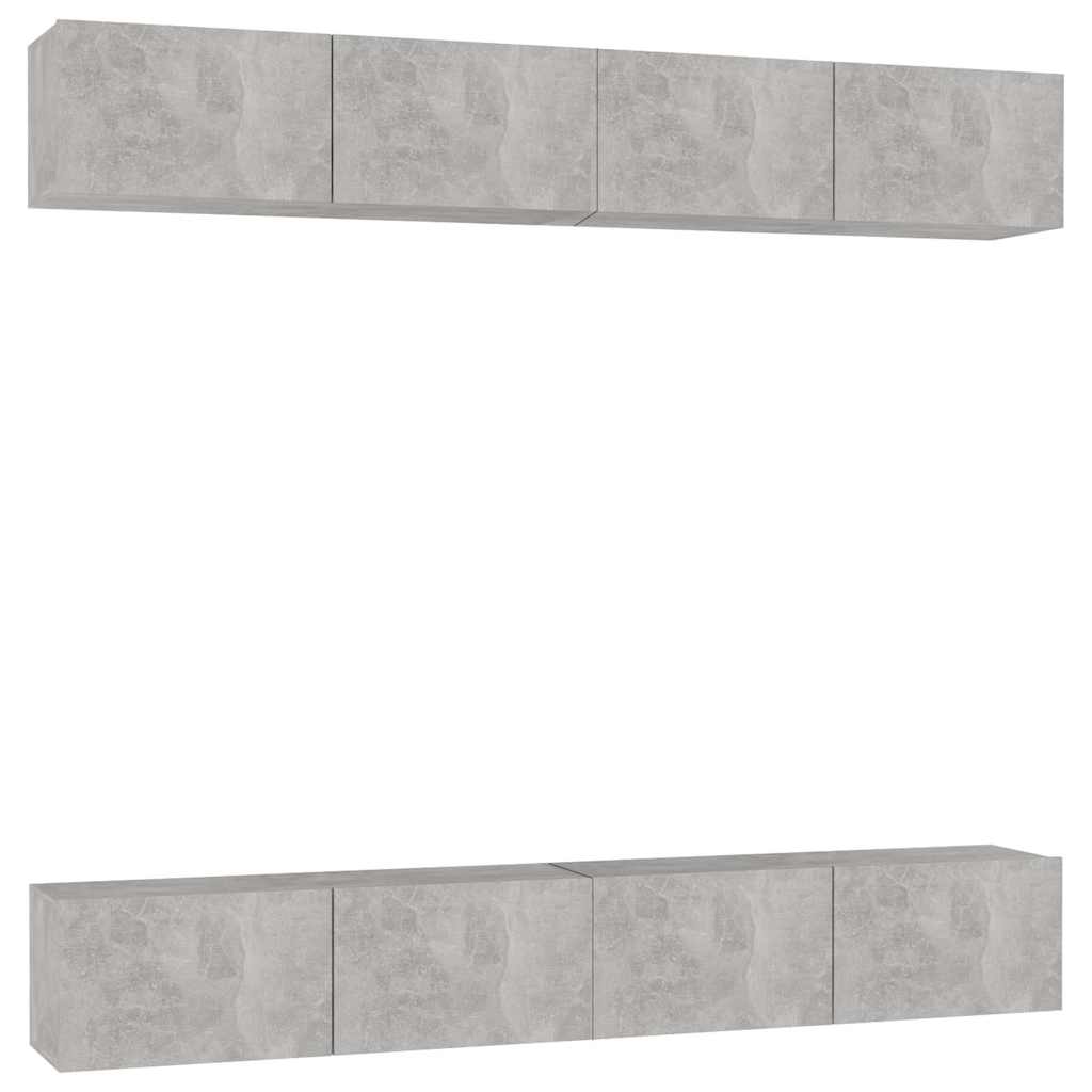 vidaXL TV skříňky 4 ks betonově šedé 100 x 30 x 30 cm kompozitní dřevo