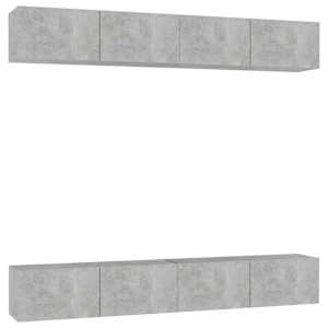 TV skříňky 4 ks betonově šedé 100 x 30 x 30 cm kompozitní dřevo - obrázek 2