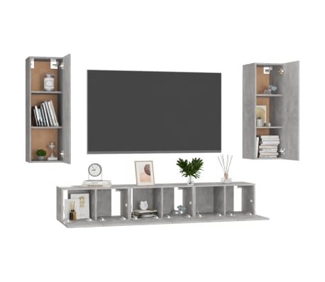 vidaXL 5 hluta Sj&oacute;nvarpssk&aacute;pasett Steypugr&aacute;tt Samsettur Vi&eth;ur