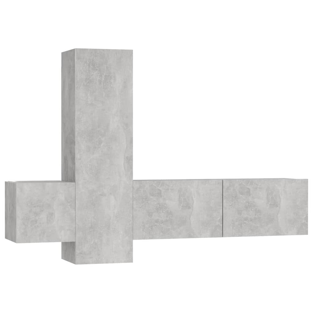 

vidaXL 3 Piece TV Cabinet Set Concrete Gray Chipboard