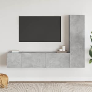 3dílný set TV skříněk betonově šedý kompozitní dřevo - obrázek 1
