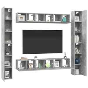 vidaXL Televizoriaus spintelių komplektas, 6 dalių, betono, mediena