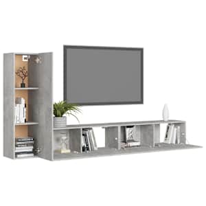 3dílný set TV skříněk betonově šedý kompozitní dřevo - obrázek 3