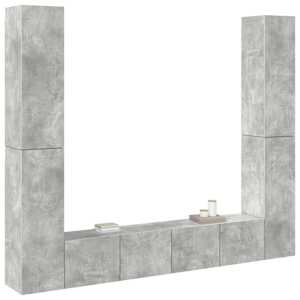 vidaXL Set de dulapuri TV, 6 piese, gri beton, lemn prelucrat