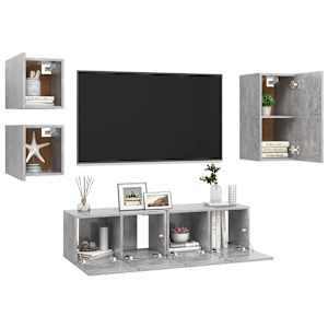5dílný set TV skříněk betonově šedý kompozitní dřevo - obrázek 3