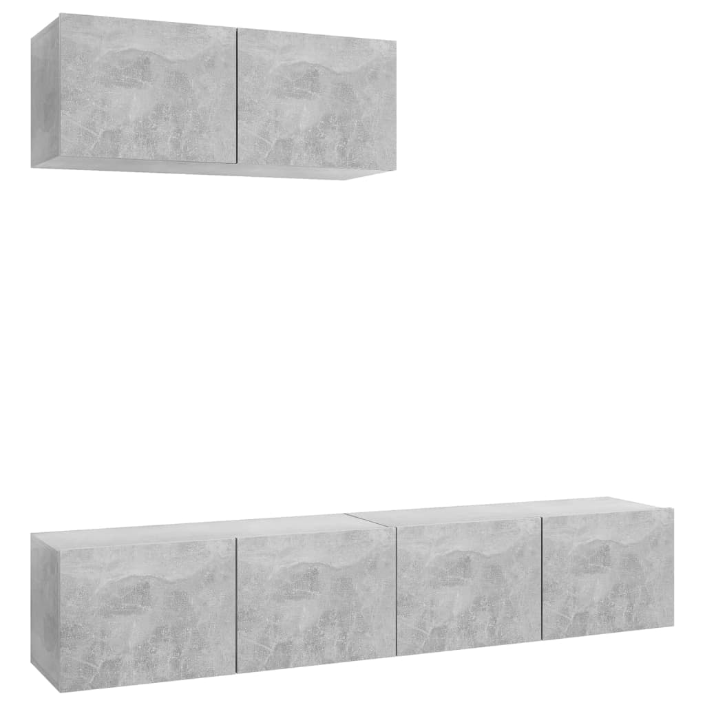 

vidaXL TV Cabinets 3 pcs Concrete Gray Chipboard