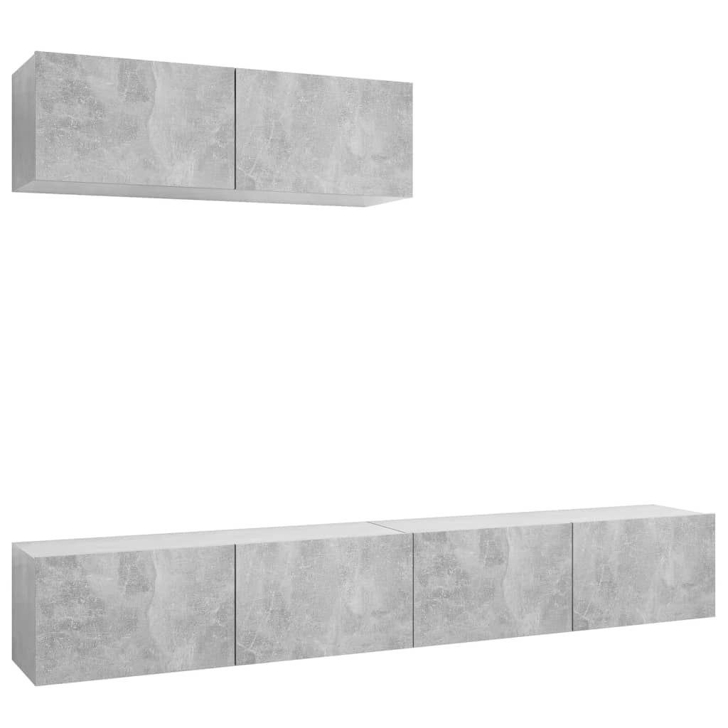 

vidaXL TV Cabinets 3 pcs Concrete Gray Chipboard