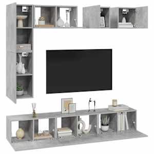 8dílný set TV skříněk betonově šedý kompozitní dřevo - obrázek 4
