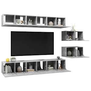 TV skříňky 8 ks betonově šedé kompozitní dřevo - obrázek 3