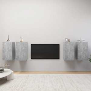 TV skříňky 4 ks betonově šedé 30,5 x 30 x 60 cm dřevotříska - obrázek 1
