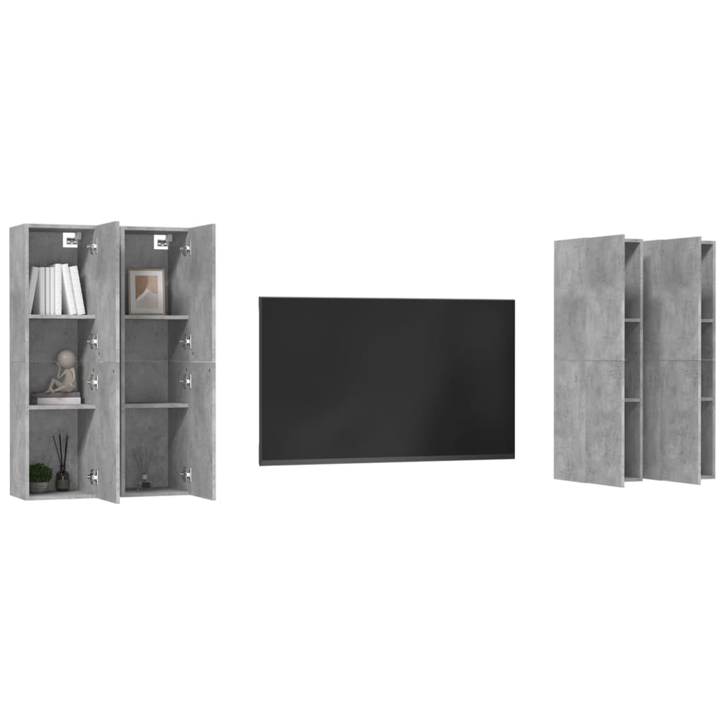 

vidaXL Tv-meubelen 4 st 30,5x30x110 cm spaanplaat betongrijs