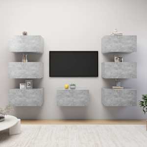 TV omarice 7 kosov betonsko sive 30,5x30x60 cm iverna plošča
