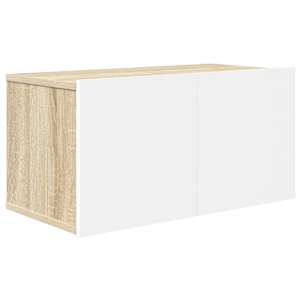 vidaXL Televizoriaus spintelių komplektas, 6 dalių, baltas/ąžuolo, MDP