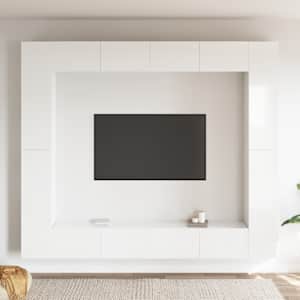 vidaXL Televizoriaus spintelių komplektas, 8 dalių, baltas, MDP