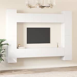 vidaXL Televizoriaus spintelių komplektas, 10 dalių, baltas, mediena