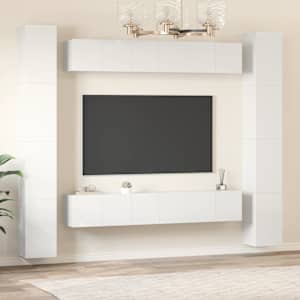 vidaXL Televizoriaus spintelių komplektas, 6 dalių, baltas, mediena