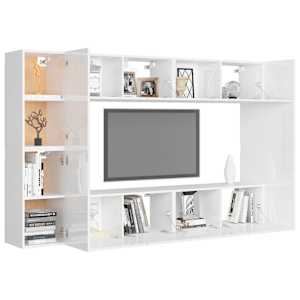 vidaXL Televizoriaus spintelių komplektas, 8 dalių, baltas, MDP