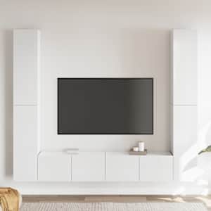 vidaXL Televizoriaus spintelių komplektas, 6 dalių, baltas, mediena