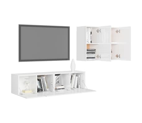 vidaXL Televizoriaus spintelių komplektas, 4 dalių, baltas, MDP