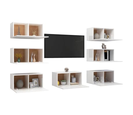 vidaXL Televizoriaus spintelė, 7d., balta, 30,5x30x60cm, MDP