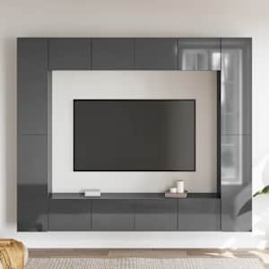 vidaXL Televizoriaus spintelių komplektas, 8 dalių, pilkas, MDP