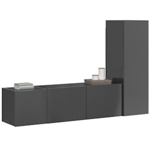 vidaXL Televizoriaus spintelių komplektas, 3 dalių, pilkas, MDP