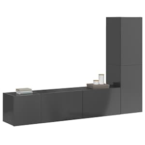 vidaXL Televizoriaus spintelių komplektas, 3 dalių, pilkas, MDP