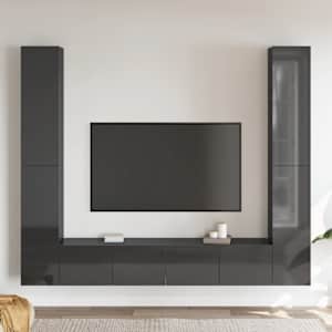 vidaXL Televizoriaus spintelių komplektas, 6 dalių, pilkas, MDP