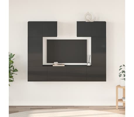 vidaXL Televizoriaus spintelių komplektas, 6 dalių, pilkas, MDP
