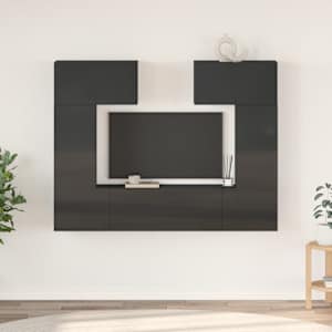 vidaXL Televizoriaus spintelių komplektas, 6 dalių, pilkas, MDP