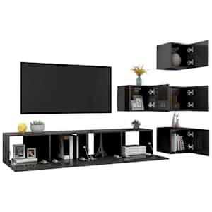 vidaXL Televizoriaus spintelių komplektas, 6 dalių, pilkas, MDP