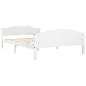 vidaXL Sengeramme hvit heltre furu 140x200 cm